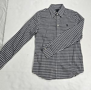 Ralph Lauren Women button up Black & White Checkered Dress Shirt size 10 (# 131)